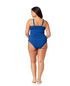 Women's Plus Live In Color Twist Front Underwire Tankini Swim Top(Womens Plus Live In Color Twist Front Underwire Tankini Swim Top) -Anne Cole Store MYPT23301 SLB SlateBlue MYPB36001 SLB 1555