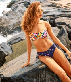 Women's Gradient Floral Twist Bandeau Bikini Swim Top(Womens Gradient Floral Twist Bandeau Bikini Swim Top) -Anne Cole Store resizegradientfloraltwsitbandeaubikini2